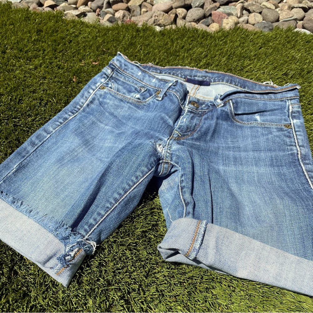 Destroyed Levi’s cutoffs.